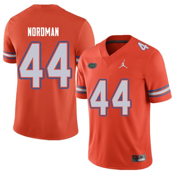 NCAA Florida Gators Tucker Nordman Men's #44 Jordan Brand Orange Stitched Authentic College Football Jersey EZH1864RA